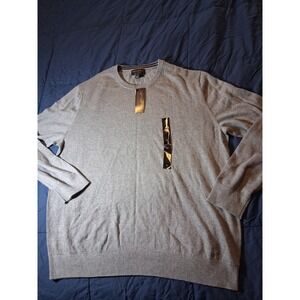 Banana Republic Sweater Mens XL Gray Premium Luxe Yarn Cotton‎ Silk Cashmere
